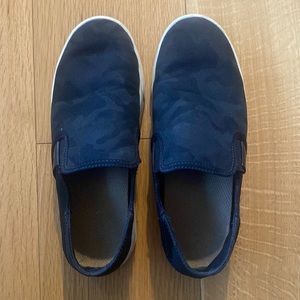 Black camo Olu Kai slip on sneakers